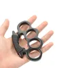 New ARIVAL Black alloy KNUCKLES DUSTER BUCKLE Male and Female Self-defense Four Finger Punches555232B