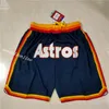 Short de baseball pour hommes Just Don Blue Braves Fan's Sport Cousu Short Hip Pop Pantalon taille élastique avec poche zippée Pantalon de survêtement Atlanta en taille S - Taille 2XL