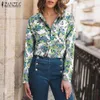 Blouses pour femmes Chemises 2022 Chemise imprimée florale automne Femmes lâche Retro Bohemian Chemise élégante Tops tuniques à manches longues