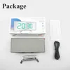 Digital Alarm Clock Desk Table Clock Curved LED Screen Alarm Clocks For Kid Bedroom Temperature Snooze Function Home Decor Watch 211111