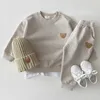 2 pezzi Baby Boys Set di abbigliamento a maniche lunghe Tuta con cappuccio Top Pantaloni Bambini Abiti primaverili Set infantil nato 211025