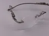 nouveau design de mode lunettes à monture optique 36456512 petites lentilles irrégulières sans monture en cristal transparent coupe jambe d'animal rétro classique2559