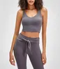 L-89 Tank Women Yoga Bra Stirts Sports Vest Fitness Tops Sexy Indies Stand Color Lady Tops مع Coups Curse Yoga Sports Bra 262o