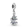 925 Sterling Silver Carriage Pumpkin Coach Charm fit Pandora Bracelet Princess Dress Dangle and Mouse Metal Beads