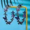 GODKI Fashion Jewelry Brand Charms Luxury Butterflies Hoop For Copper Pave Cubic Zirconia Women Earrings Gift