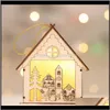 Украшения дерева украшения светодиодные висит деревянный дом фея светлая свадьба гирлянды года рождественский декор для дома1 kna04 bl05s