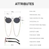 Solglasögon trendig retro med kedja 2021 klassisk rund ramhållare halsband Sun Glasses Designer Eyewear UV4009048554