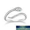 bamoer Anello regolabile in argento sterling placcato platino Zircone verde Texture retrò Gioielli di moda SCR666 Prezzo di fabbrica design esperto Qualità Ultimo