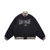 Kvinnors Jackor Las Vegas Broderi Amerikansk Vintage Loose Jacket Män Kvinnor Coat Singel Breasted Långärmad Baseball Uniform Fall Pilot