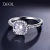 ZakolラウンドCZの結婚指輪ホワイトカラージュエリー高級リングエンゲージメントスクエアバグージルコニアアクセサリーFSSP3063 x0715