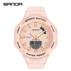 Sanda Luxo Esporte Mulheres Militares Watches 5atm Waterproof Moda Branca Quartz relógio para relógio feminino Relogio Feminino G1022