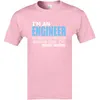Mühendis söyleyerek erkeklerin yaygın üstleri gömlek kelime mektubu başlık ekibi boyun pamuk üst t-shirt standart kısa kollu t-shirt siyah 210409