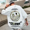 Mężczyźni Moda Tshirts Letnie Tees Topy Mens Street Style Hip-Hop Odzież Ghost Face Oversize Z Krótkim Rękawem Koszulka Azjatycki Rozmiar