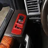 ABS araba pencereleri kaldırma anahtarı paneli dekorasyon çerçeve kapağı Ford F150 15+ kırmızı karbon fiber için