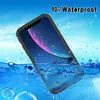 Shellbox Luxury Transparent Slim Vattentät Telefon Fodral för iPhone11 PRO XR Max Klar plast Anti Fall Shocksäker Snöskydd