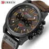 Mannen horloge Curren Top Merk Luxe Mens Quartz Horloges Mannelijke Lederen Militaire Date Sport Horloges Relogio Masculino 210517