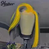 Pré-arrancado cinza vermelho amarelo destaque dianteira perucas de cabelo humano com peça de bebê peruca ombre curto bob para mulheres