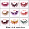 3D Luxury Colorful Mink Eyelashes 24 colori Natural Lungo individuale spessa fluffy False False Strumenti di estensione trucco