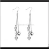 Dangle Chandelier Jewelrywholesale Mode Prix le plus bas Cadeau de Noël Glands Plaque Avec Sier Boucle D'oreille Tempérament Tendance Boucles D'oreilles Drop Deli