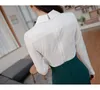 Lente Dames Elegant Office OL 2 Stuks Set Sexy V-hals White Blouse Hoge Taille Bodycon Pencil Skirt Suit 210519