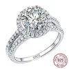 Fine Schmuck Ring Reale 925 Sterling Silber 2 CT Labor Diamant Ringe für Frauen Zubehör Geschenk Großhandel PR002