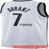 Billiga anpassade Kevin Durant #7 White 2019-20 Swingman Jersey Stitched Herr Women Youth XS-6XL Basketball Jerseys