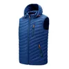男性のベストカジュアル4XL暖かな防水ノースリーブジャケット秋と冬のフード付きファッション211120