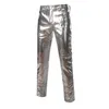 pantaloni argento lucido