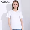 夏の真珠のビーズTシャツの女性白いビーズブラックTシャツT-コットンTシャツTシャツTee Femme 210514
