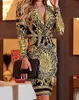 春の女性のレトロなビンテージセクシーな花柄プリントドレスブラジル風の様式Vネック豪華なエレガントなパーティー服装/服vestidos 210415
