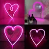 Forme de coeur led enseigne au néon tenture murale alimentée par USB veilleuses pour éclairage de vacances mariage chambre maison fête barre décoration de noël bande lumineuse