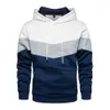 Mężczyźni Bluzy Bluzy Patchwork Jesień Casual Hoodie Męskie Grube Hip Hop Streetwear Odzież Pullover 211014