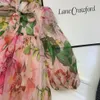 Été bébé fleurs robe printemps enfants filles arc robes à manches longues doux enfants vêtements hauts