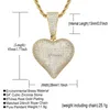 Hiphop koppar kubik zirkon trasig 18k guldhjärta halsband smycken set 60 cm kedjor kombination gemensamma hjärtan hänge diamant isade ut halsband för kvinnor män släpp fartyg