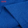 Tangada Women Vintage Blue Loose Casual Knitting Turtleneck Sweater Female Chic High Street Pullover Brand Tops BE75 211018