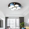 Światła sufitowe miodu Nordic Geometryczne salon LED sypialnia sypialnia Pisanie oka ochrona oka