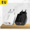 Быстрое зарядное устройство типа C 12 Вт PD USB-C Настенные зарядные устройства Адаптер ЕС, США и Великобритании для Iphone 11 12 13 14 Samsung S20 S10 Huawei M1 с коробкой