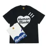 Camiseta para hombre y mujer human 20SS bicolor gran amor 0192 algodón estampado cuello redondo hecho suelto retro manga corta casual TEE