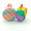 Tryck det fidget leksaker mynt handväska netto röda finger bubblor sensoriska barns små väskor mynt dragkedja väska dekompression leksak