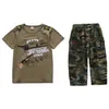 Baby Boys Camouflage Kläder uppsättningar 3-13T Kids Summer T Shirt + Shorts 2st / Set Army Costuming för pojkar Sportkläder Barntröja x0802