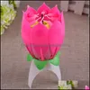 Velas Flor Flower Lotus Birthday Candle Party Música Sparkle Cake Velas Drop Delivery 2021 CXZM5