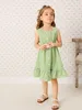 Toddler Girls Gingham Button door Ruffle Hem Jurk Zij