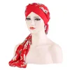 Mode imprimé Floral en mousseline de soie dames intérieur Hijab Turban chapeau prêt à porter des dames islamiques enveloppées sous le Bandana musulman Hijab