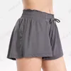 Moda Lu pantaloncini da yoga allentati da donna rapidi da palestra asciutti sportivi abiti estivi corti indossano collant fitness elasticizzati in tinta unita307Z