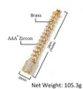 Роскошная 18 -мм багют -кубинское звено Чан ожерелье с замороженными браслетами 14 тыс. Ледяной из белого золота ледяные кубические циркониевые ювелирные украшения6274686