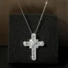 Chains Gorgeous 925 Sterling Silver Bridal Wedding Necklaces Crosses Full Brilliant Cubic Zirconia Fashion Versatile Jewelry For Women