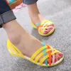 Jelly Shoes Sandali da donna Comodi piatti da donna Candy Rainbow Beach