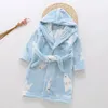 Cartoon Children's Robe Flannel Baby Bathrobe Long Sleeve Hooded Kids Bath Robe Lovely Animal Child Boy Girls Robes Kids Clothes 1408 B3
