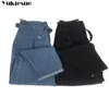 Kobiety Wysoka talia Dżinsy Sexy Denim Harem Spodnie Dżinsy Streetwear Loose Black Plus Size 210809