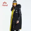 Astrid Winter Arrivl Women Down Jcket Z Futro Collr Fshion Style Hood Długi Zima Łóżeczko AR-3022 211013